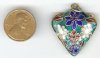 1 28mm Turquoise Cloisonné Heart Pendant